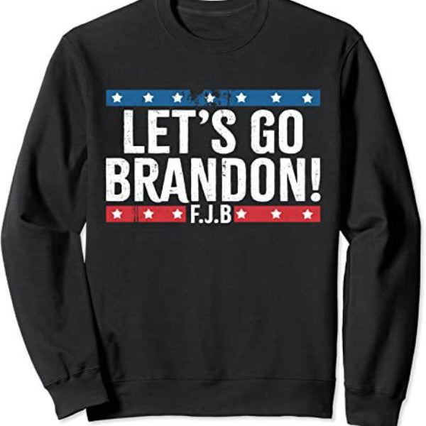 Let'S Go Brandon T Shirt Summer English Letter Crew Neck Sweater