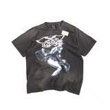 Saint Michael T Shirt Vintage Distressed Short Sleeve Niche Casual T-shirt