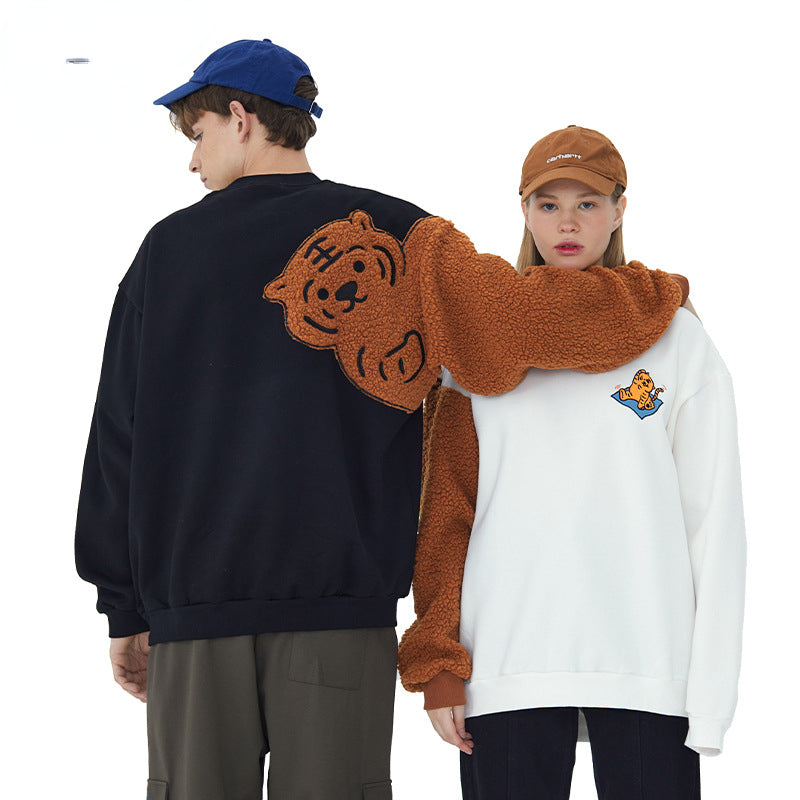 Preppy Aesthetic Sweatshirt Autumn Winter Sweater Coat for Men
