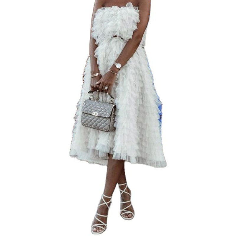 Lady Gaga Dress Strapless Sexy Tube Top Sleeveless Dress