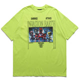 Oversized 90S T Shirt Japanese Five-Star Team Fried Street Short Sleeve Loose T-shirt Men and Women