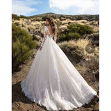 Lady Gaga Dress Long Sleeve Solid Color Lace Bridal Wedding Dress