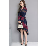 Plaid Fashion Irregular Midi Dress