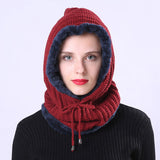 Women Winter Hats Warm Men and Women Sleeve Cap Striped Thickened Earmuffs Hat