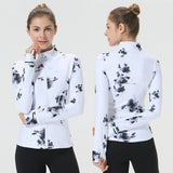 BBL Jacket Yoga Jacket Women's Skinny Print Jacket Top Zipper