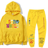 Travis Scott Astroworld Hoodie & Pant 2 Piece Set Printed Men and Women Fashion Casual Top