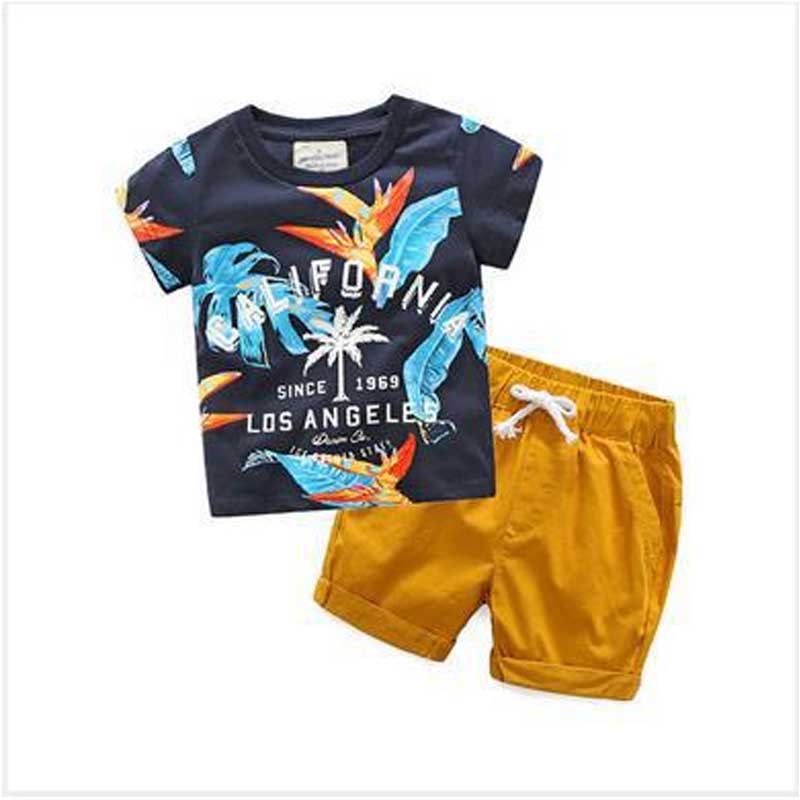 Children Boy Co Ord Summer Short Sleeve Shorts 2 Piece Set