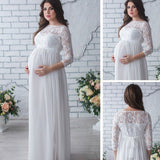 Maternity Clothes Dress Long Sleeve Lace Maternity Sexy Loose Trailing Long Dress