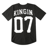 Baggy Baseball Jersey Striped Hip Hop Baseball Shirt Short Sleeve