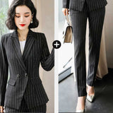 Women Autumn Uniform Designs Formal Style Office Lady Bussiness Attire Work Suit Autumn Workwear Two-Piece Set