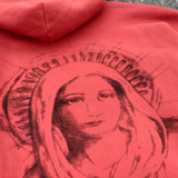 Saint Michael Hoodie Doodle Hand Drawn Worn out Vintage Velvet Padded Hooded Sweatshirt