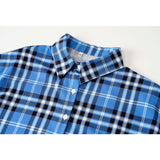 Nina Parker Graffiti Dress Plaid Tied Shirt Dress
