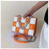 Sling Bags Woven Small Square Bag Summer Portable Women's Bag Chain Shoulder Bag