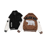 The Bears Varsity Jacket Spring Jacket Polar Bear Embroidered Baseball Uniform Women's Top