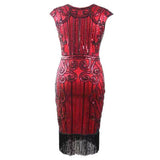 1920S Dress Retro Style Sequin Bead Dress Front and Back V-neck