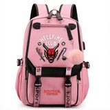 Stranger Things Hellfire Club Backpack USB Charging Student