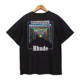 Rhude T Shirt Abstract Tunnel Printed Loose T-shirt