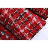 90s Fashion Vintage Tweed Color-Contrast Check Mid-Length Suit Coat Spring And Autumn Suit