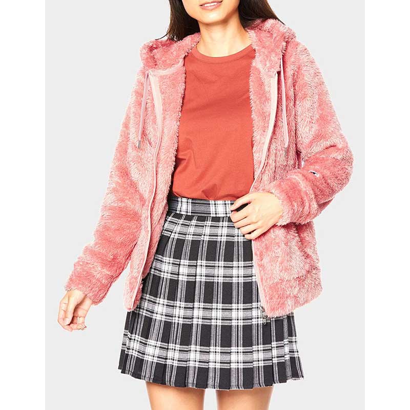 Women Winter Coats Long Sleeve Hooded Plush Loose Coat Multicolor