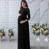 Maternity Clothes Dress Long Sleeve Lace Maternity Sexy Loose Trailing Long Dress