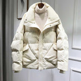 Women Winter Coats Puffer Jacket Down Coat Winter Down Jacket Women's Short Thick Loose White Duck Down