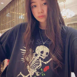 Gallery Dept Skull Print Distressed Men's and Women's Short-Sleeved T-shirt