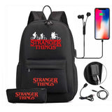 Stranger Things Hellfire Club Backpack USB Charging Backpack Student