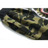 Shark Print Shorts Cotton Looped Fabric Men'S Youth Casual Shorts Cropped Pants