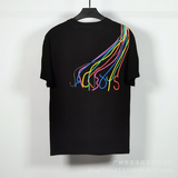 Cactus Jack McDonalds Shirt Travis Scott Cactus Jack Letter Puff Print Short Sleeve T-shirt