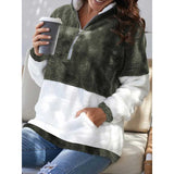 Women Winter Coats Women's Autumn and Winter Clothing Plush Pullover High Collar Zipper Kangaroo Pocket Coat