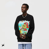 Preppy Aesthetic Sweatshirt round Neck Sweater Autumn Printed Top for Men