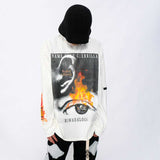 Mens Fall Outfits Printed Long-Sleeved T-shirt Men's Oversize Top