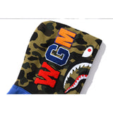 Shark Print Jacket Autumn And Winter Stitching Hooded Cardigan Zipper Sweater Coat