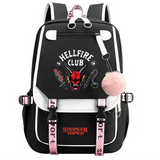 Stranger Things Hellfire Club Backpack USB Charging Student