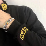 Drew House Loose Smiley Face Turtleneck and Embroidered Logo Long Sleeve T-shirt Men