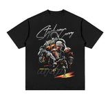 Stephen Curry Shirt Curry Character Print Short Sleeve Heavy Loose round Neck Cotton