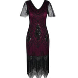 1920s Dress Sequined Tassel Evening Dress Party Dress