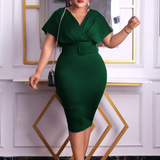 Nina Parker plus Size Dresses Fashionable Slimming Elegant Ol Dress