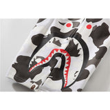 Shark Print Shorts Camouflage Stitching Teeth Pattern Summer Men'S Casual Cotton Shorts Fifth Pants