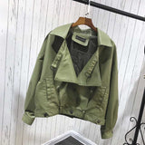 Women PU Leather Jacket Biker Motorcycle Coat Women's Short Spring Loose High Waist Coat