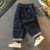 Toddler Boys Pants Crawler Men's Crawler-Piece Spring and Autumn Leisure Jeans