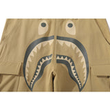 Shark Print Pant Men'S Shark Head Printed Ankle-Tied Overalls Trousers