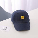 Smiley Face Cap Children's Spring and Summer Button Smiley Face Peaked Cap Baseball Cap