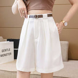 Women's Cargo Shorts Women's Summer Suit Cropped Pants High Waist Loose Wide Leg Pants