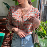 Preppy Aesthetic Sweater Autumn and Winter Knitting Cropped Sweater