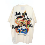 Preppy Aesthetic T Shirt Printed Short Sleeve Retro Washed T-shirt