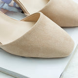 Nude Strappy Block Heels