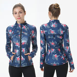 BBL Jacket Yoga Jacket Women's Skinny Print Jacket Top Zipper