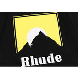 Rhude T Shirt Snow Mountain Print Hip Hop Men and Women