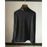 The Rock Turtleneck Rock Style Decorative Rivets Half Turtleneck Wool Cashmere Blended Knitted Bottoming Shirt